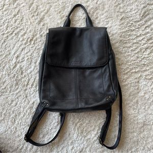 American Leather Co Liberty Black Pebbled Leather Backpack
